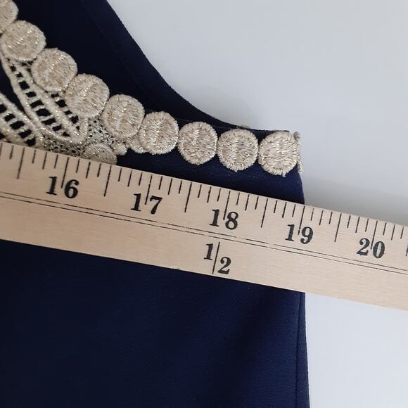 Lilly Pulitzer Pearl Soft Shift Dress Navy Blue Solid Womens 8 Sleeveless Resort - Picture 12 of 13